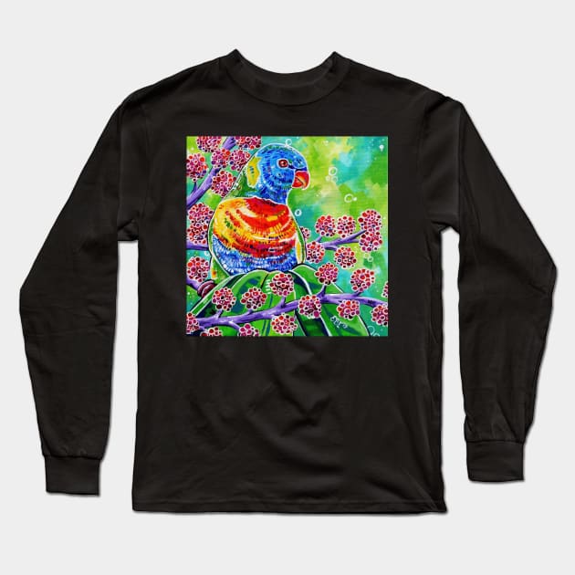 Tweety - Rainbow Lorikeet Long Sleeve T-Shirt by EveiArt